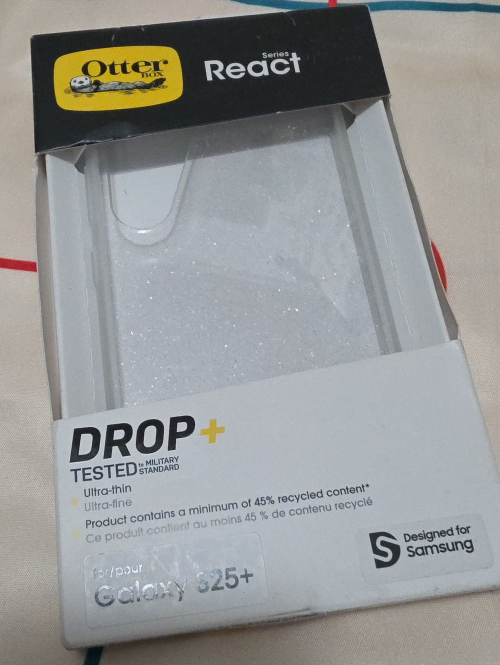 OtterBox React Clear Glitter Case for Samsung Galaxy S25+